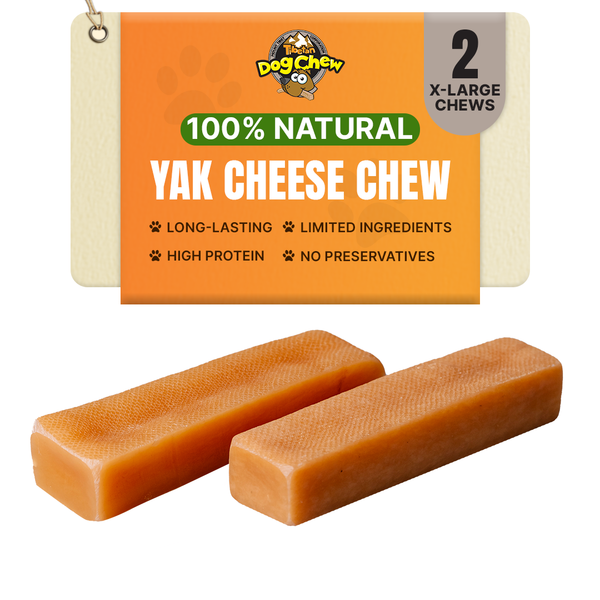 Tibetan Dog Chew – XL Yak Cheese Chews for Dogs Up to 70 lbs – 2 Sticks